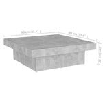 Coffee Table Concrete Grey 90x90x28 cm Engineered Wood - Bargainia.com - 