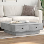 Coffee Table Concrete Grey 90x90x28 cm Engineered Wood - Bargainia.com - 