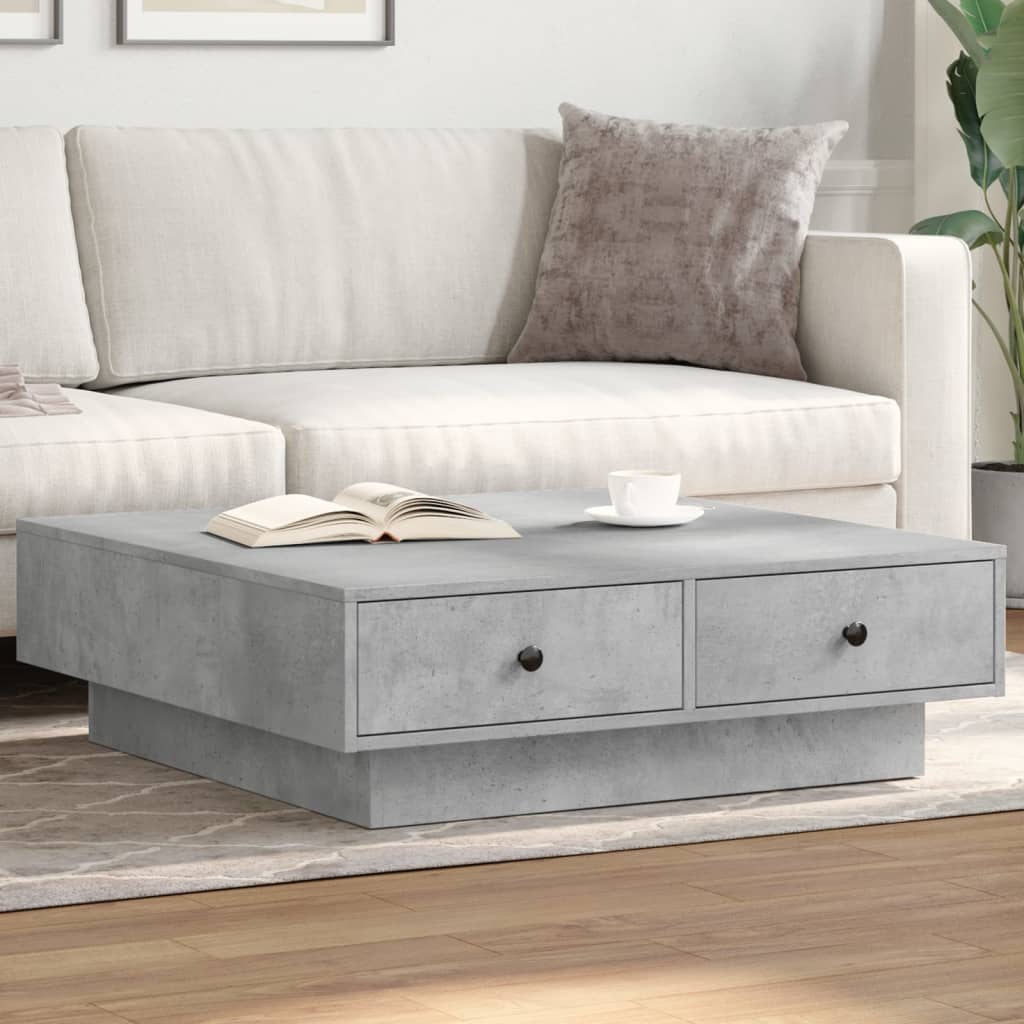 Coffee Table Concrete Grey 90x90x28 cm Engineered Wood - Bargainia.com - 