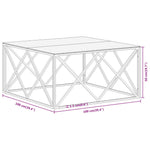 Coffee Table Gold Stainless Steel and Tempered Glass - Bargainia.com - 