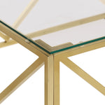 Coffee Table Gold Stainless Steel and Tempered Glass - Bargainia.com - 