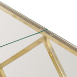 Coffee Table Gold Stainless Steel and Tempered Glass - Bargainia.com - 