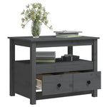 Coffee Table Grey 71x49x55 cm Solid Wood Pine - Bargainia.com - 