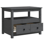 Coffee Table Grey 71x49x55 cm Solid Wood Pine - Bargainia.com - 