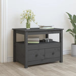 Coffee Table Grey 71x49x55 cm Solid Wood Pine - Bargainia.com - 