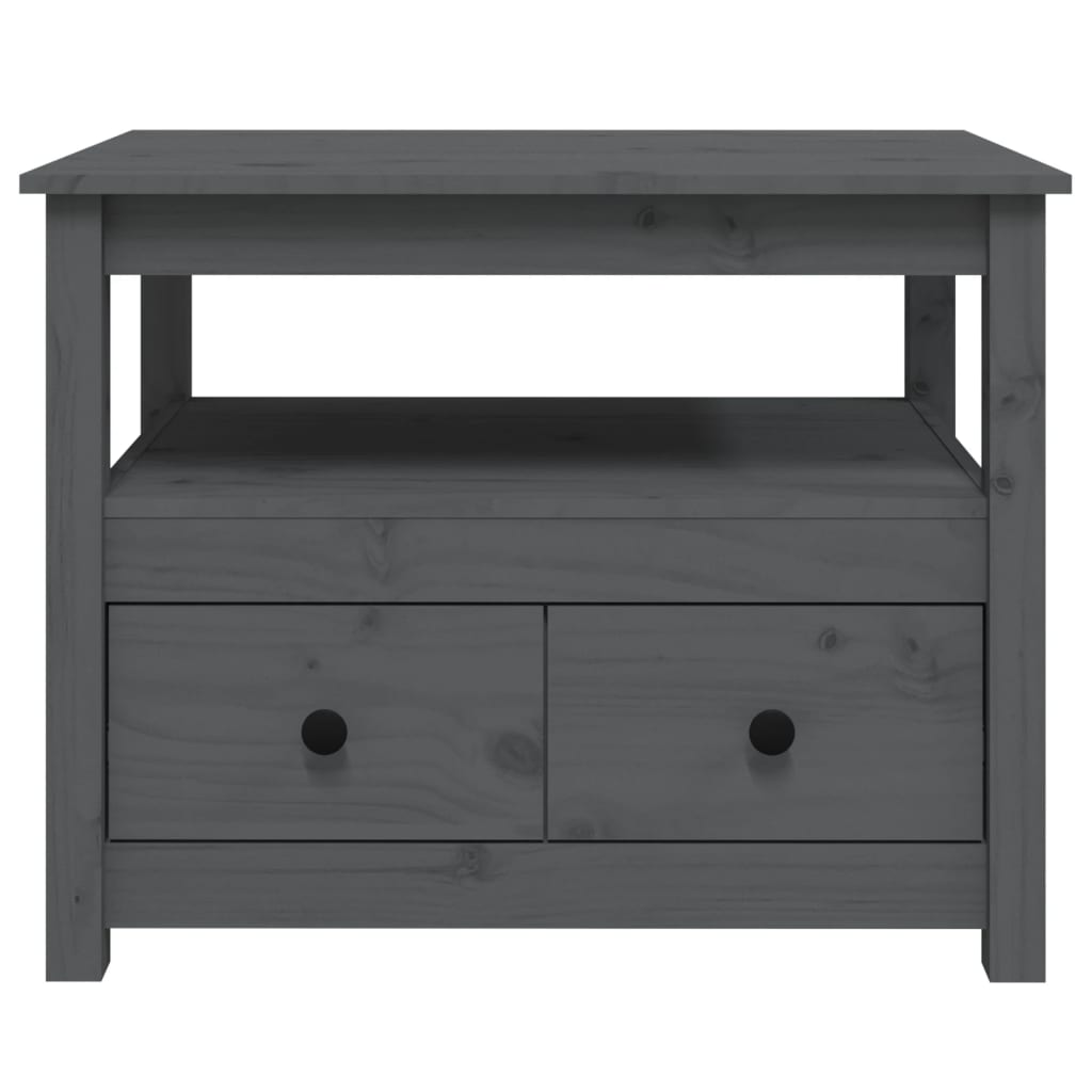 Coffee Table Grey 71x49x55 cm Solid Wood Pine - Bargainia.com - 