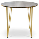 Coffee Table Grey Marble & Gold Effect Hair Pin Legs 90cm - Bargainia.com - 