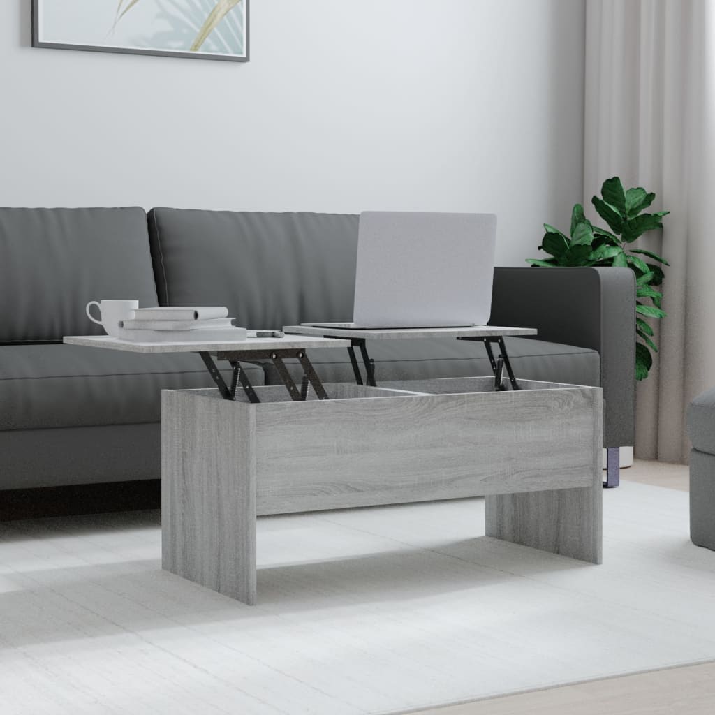 Coffee Table Grey Sonoma 102x50.5x46.5 cm Engineered Wood - Bargainia.com - 