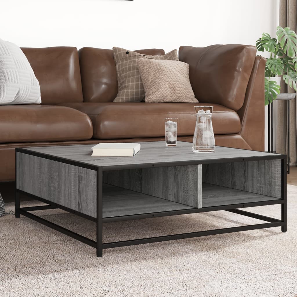 Coffee Table Grey Sonoma 80x80x30 cm Engineered Wood and Metal - Bargainia.com - 8721102838316 - 848772