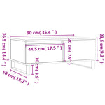 Coffee Table Grey Sonoma 90x50x36.5 cm Engineered Wood - Bargainia.com - 