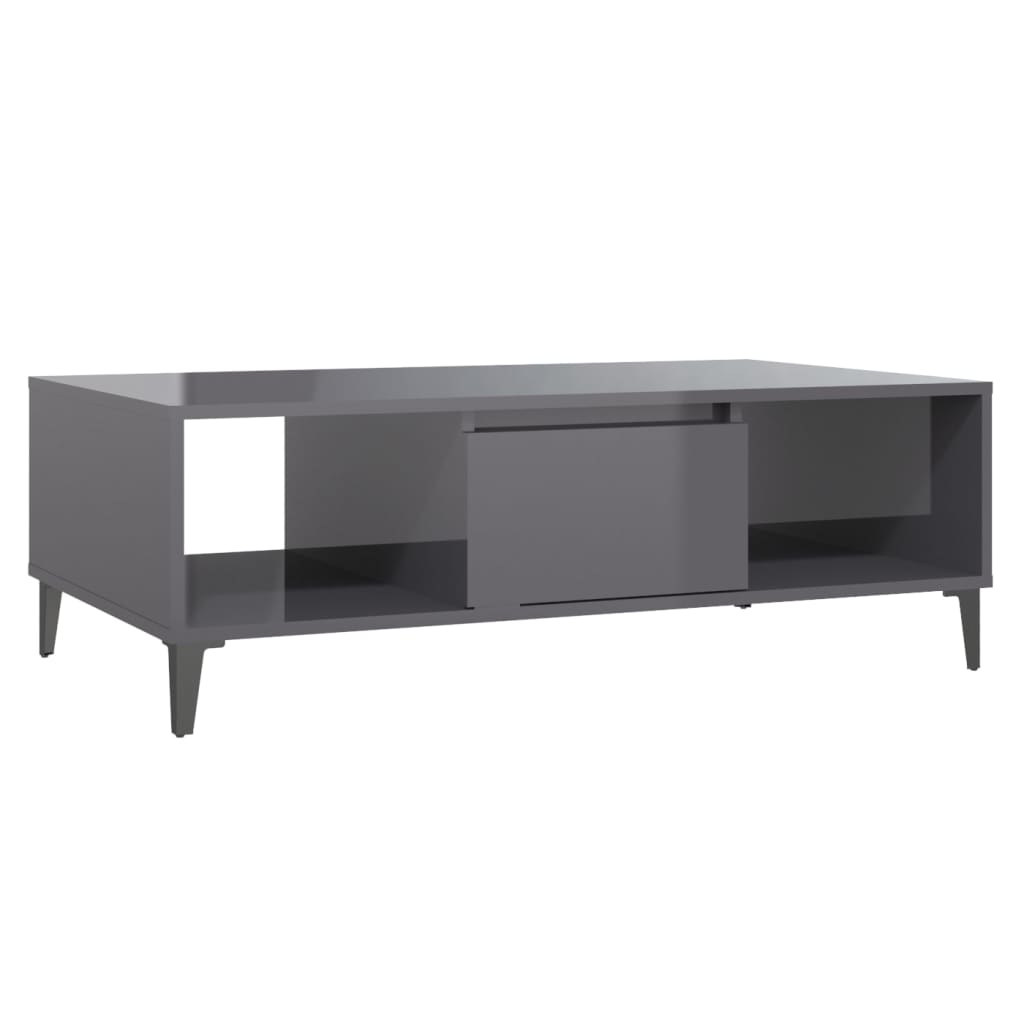 Coffee Table High Gloss Grey 103.5x60x35 cm Engineered Wood - Bargainia.com - 8720286358399 - 806030