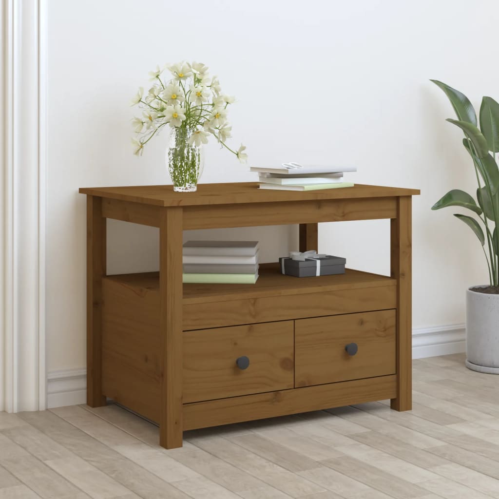 Coffee Table Honey Brown 71x49x55 cm Solid Wood Pine - Bargainia.com - 