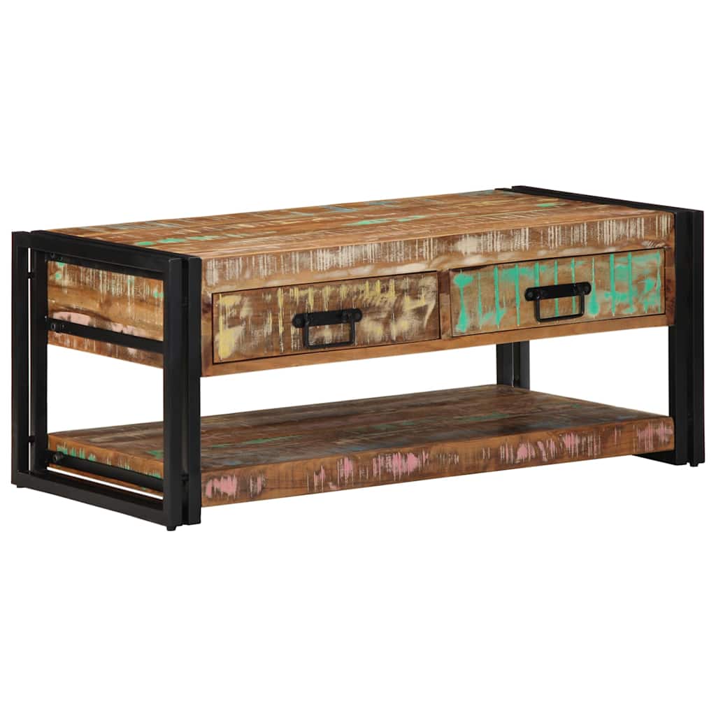Coffee Table Multicolour 90x50x38 cm Solid Wood Reclaimed - Bargainia.com - 