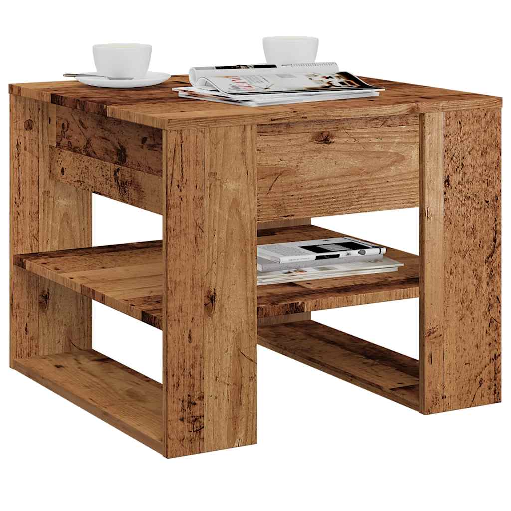 Coffee Table Old Wood 55.5x55x45 cm Engineered Wood - Bargainia.com - 