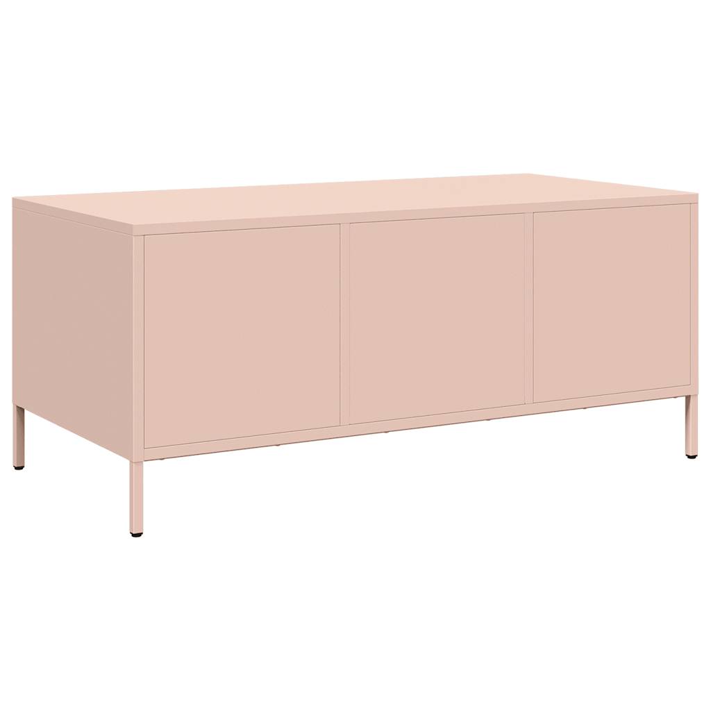 Coffee Table Pink 101.5x50x43.5 cm Cold - rolled Steel - Bargainia.com - 