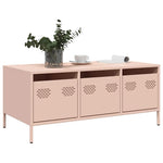 Coffee Table Pink 101.5x50x43.5 cm Cold - rolled Steel - Bargainia.com - 