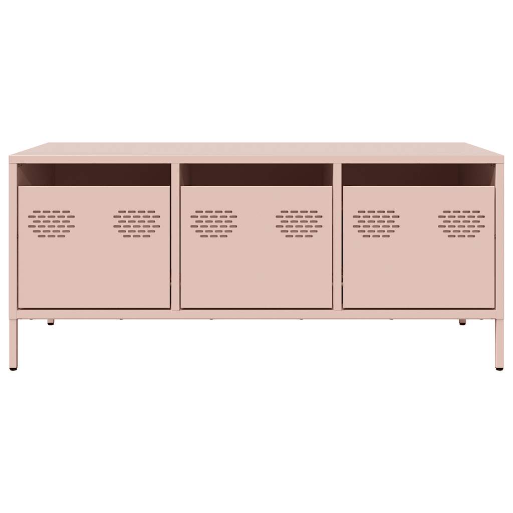Coffee Table Pink 101.5x50x43.5 cm Cold - rolled Steel - Bargainia.com - 