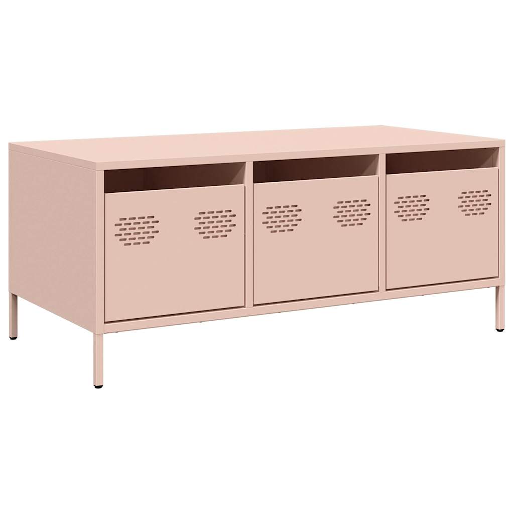 Coffee Table Pink 101.5x50x43.5 cm Cold - rolled Steel - Bargainia.com - 