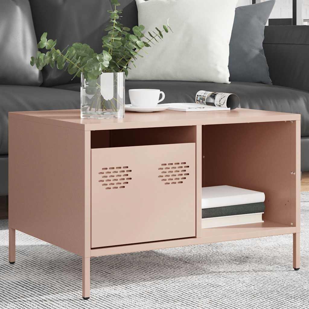 Coffee Table Pink 68.5x50x43.5 cm Cold - rolled Steel - Bargainia.com - 