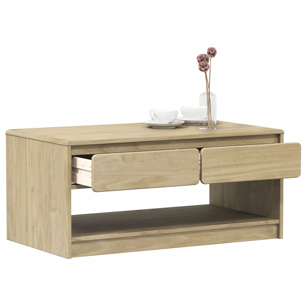Coffee Table SAUDA Oak 99x55x45 cm Solid Wood Pine - Bargainia.com - 