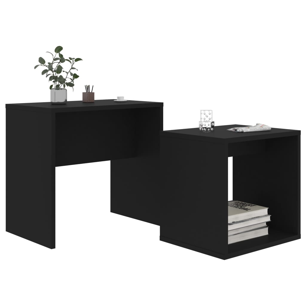 Coffee Table Set Black 48x30x45 cm Engineered Wood - Bargainia.com - 8720286016800 - 802886