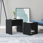 Coffee Table Set Black 48x30x45 cm Engineered Wood - Bargainia.com - 