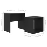Coffee Table Set Black 48x30x45 cm Engineered Wood - Bargainia.com - 