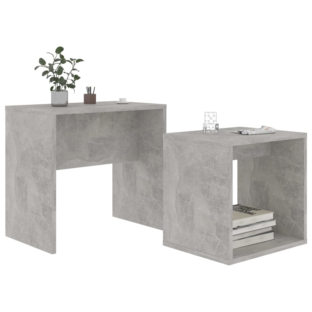 Coffee Table Set Concrete Grey 48x30x45 cm Engineered Wood - Bargainia.com - 