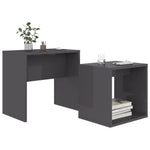 Coffee Table Set High Gloss Grey 48x30x45 cm Engineered Wood - Bargainia.com - 