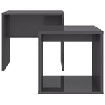 Coffee Table Set High Gloss Grey 48x30x45 cm Engineered Wood - Bargainia.com - 