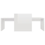 Coffee Table Set High Gloss White 100x48x40 cm Engineered Wood - Bargainia.com - 