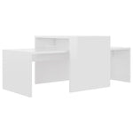Coffee Table Set High Gloss White 100x48x40 cm Engineered Wood - Bargainia.com - 