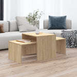 Coffee Table Set Sonoma Oak 100x48x40 cm Engineered Wood - Bargainia.com - 