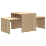 Coffee Table Set Sonoma Oak 100x48x40 cm Engineered Wood - Bargainia.com - 