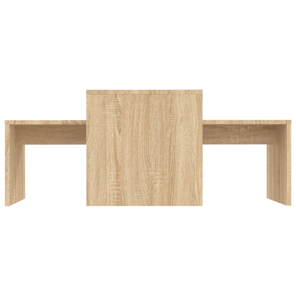 Coffee Table Set Sonoma Oak 100x48x40 cm Engineered Wood - Bargainia.com - 
