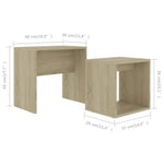 Coffee Table Set Sonoma Oak 48x30x45 cm Engineered Wood - Bargainia.com - 