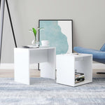 Coffee Table Set White 48x30x45 cm Engineered Wood - Bargainia.com - 