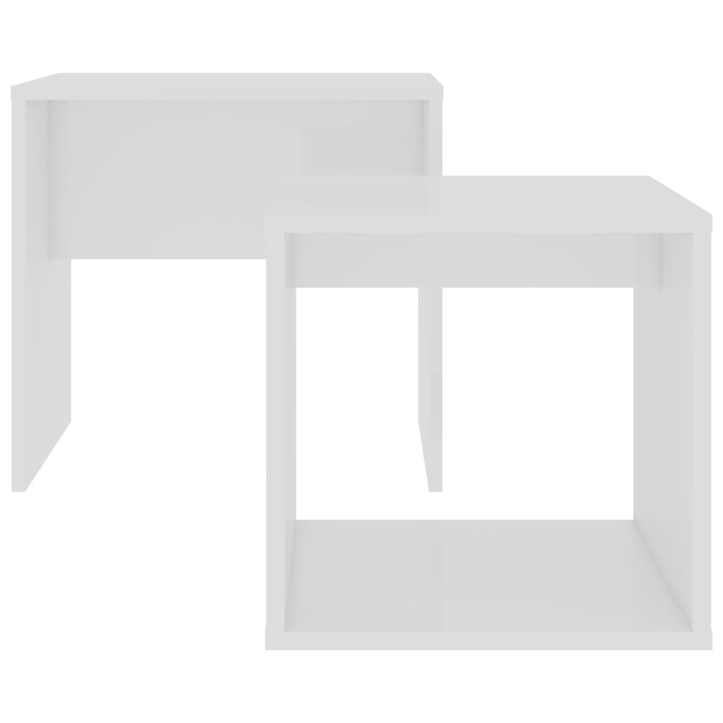 Coffee Table Set White 48x30x45 cm Engineered Wood - Bargainia.com - 