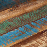 Coffee Table Silver Stainless Steel and Solid Wood Reclaimed - Bargainia.com - 