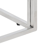 Coffee Table Silver Stainless Steel and Solid Wood Reclaimed - Bargainia.com - 