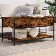 Coffee Table Smoked Oak 100x50x50 cm Engineered Wood and Metal - Bargainia.com - 8721012478879 - 845348