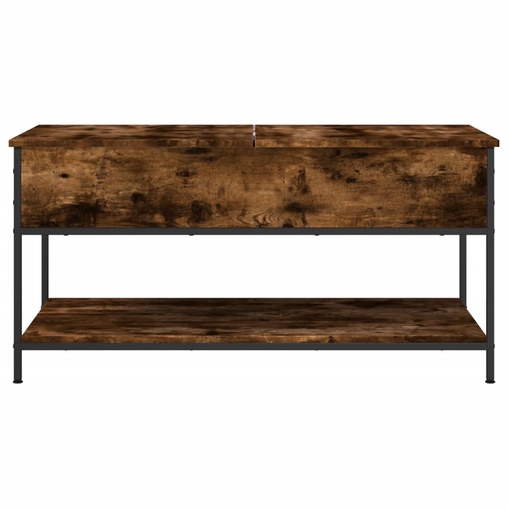 Coffee Table Smoked Oak 100x50x50 cm Engineered Wood and Metal - Bargainia.com - 8721012478879 - 845348