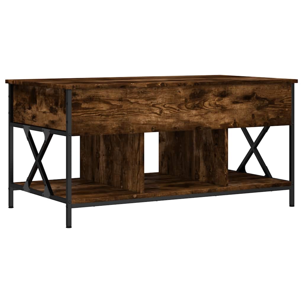 Coffee Table Smoked Oak 100x55x50 cm Engineered Wood and Metal - Bargainia.com - 8721012478770 - 845338