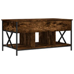 Coffee Table Smoked Oak 100x55x50 cm Engineered Wood and Metal - Bargainia.com - 