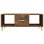 Coffee Table Smoked Oak 102x50x40 cm Engineered Wood - Bargainia.com - 