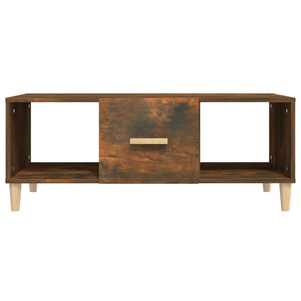 Coffee Table Smoked Oak 102x50x40 cm Engineered Wood - Bargainia.com - 