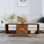 Coffee Table Smoked Oak 102x50x40 cm Engineered Wood - Bargainia.com - 