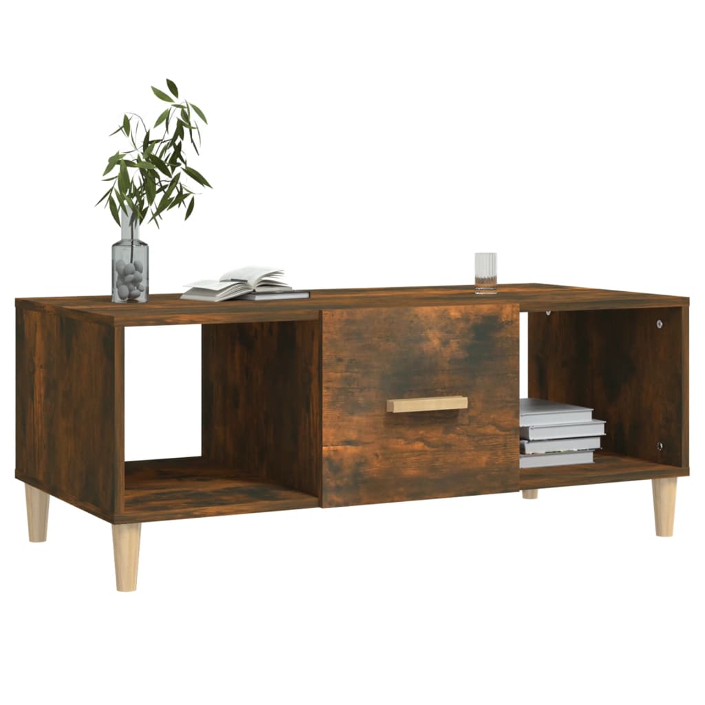 Coffee Table Smoked Oak 102x50x40 cm Engineered Wood - Bargainia.com - 