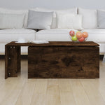 Coffee Table Smoked Oak 150x50x35 cm Engineered Wood - Bargainia.com - 