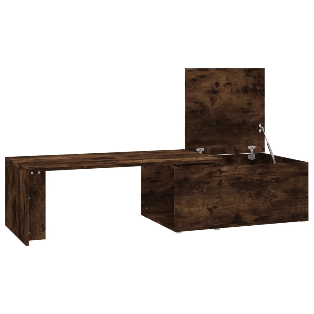Coffee Table Smoked Oak 150x50x35 cm Engineered Wood - Bargainia.com - 